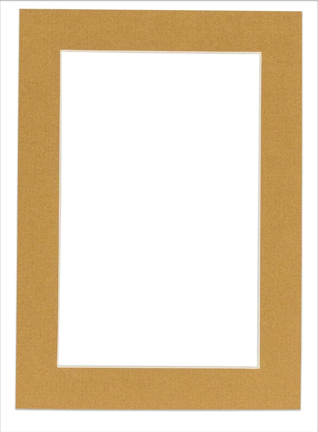 18x24 Mat Bevel Cut for 15x19 Photos - Acid Free Rattan Beige Precut Matboard With Backing Board and Crystal Clear, Self Seal Photo Mat Bag - For Pictures, Photos, Framing - 4-ply Thickness