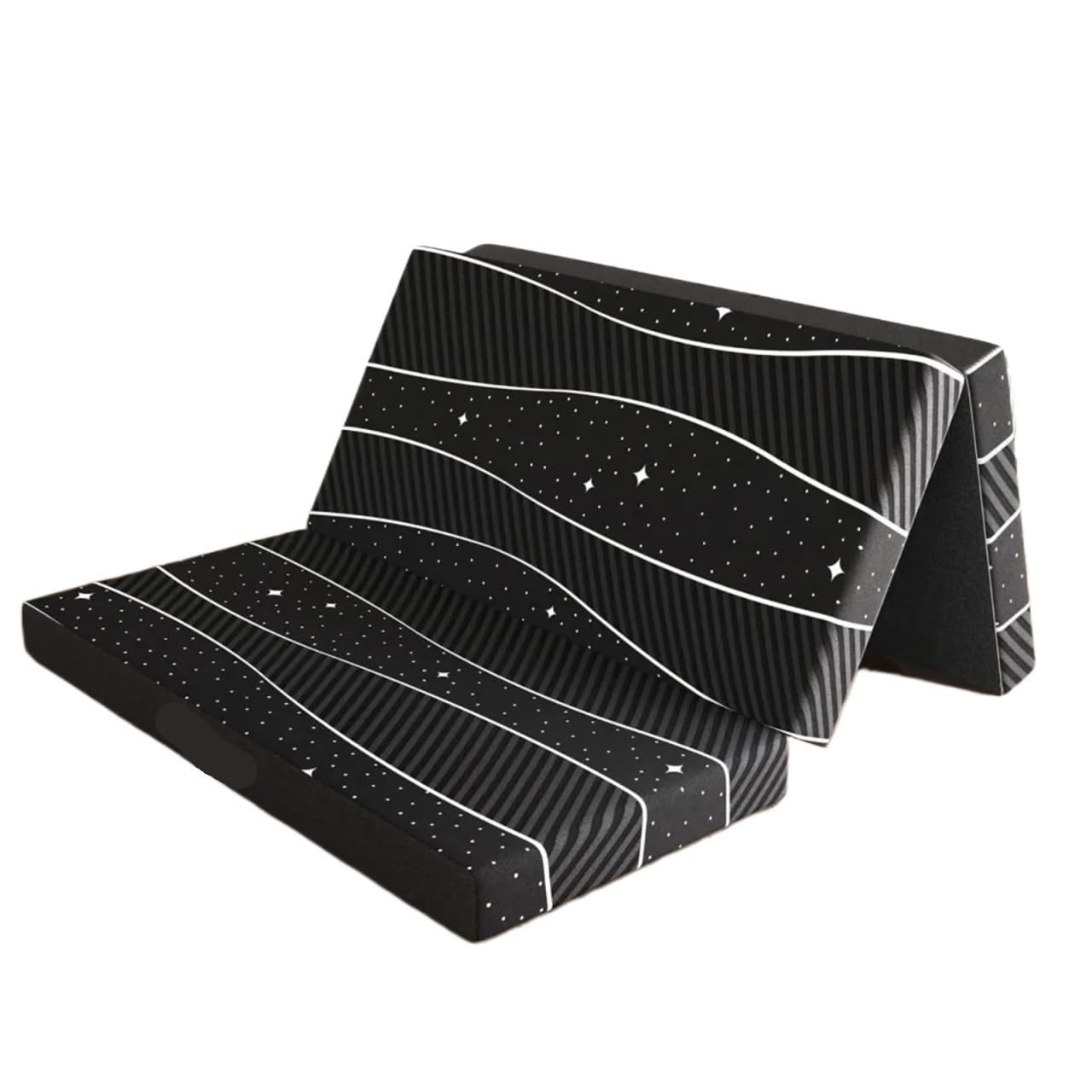 Colchón Plegable for Invitados, con Funda Transpirable y Lavable, tamaño XL de 4 Pulgadas, Triple Pliegue. para Invitados(Grey)