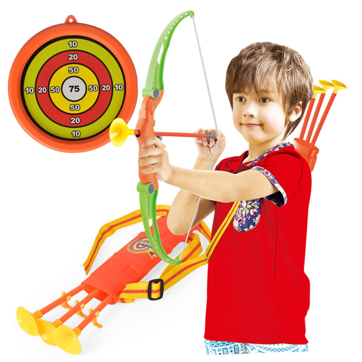 Abaodam Boys and Girls Archery Set Boys Girls Toys Youth Archery Outdoors 1 Bow 3 Arrows Suction Cups Safe for Play