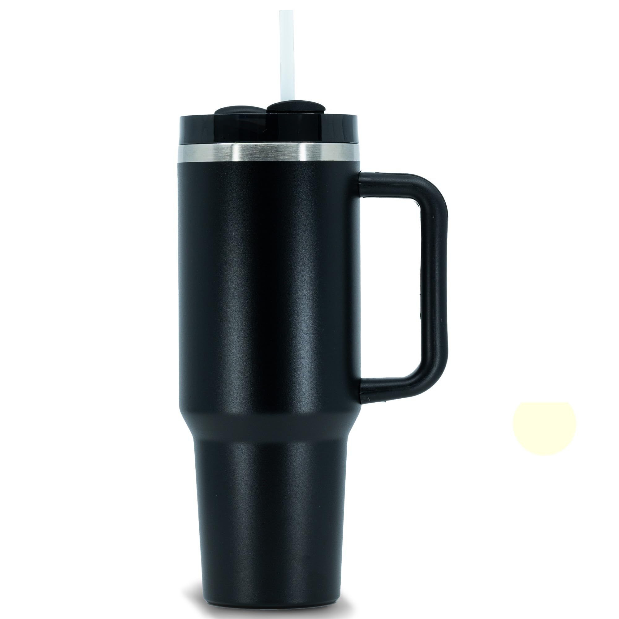 Belter Shop 40 Oz Tumbler with Handle and Straw - Leak-proof Insulated Tumblers Stainless Steel Water Tumbler Reusable Tumblers with Lids and Straws 40 Oz Tumbler for Water & Coffee (Black)