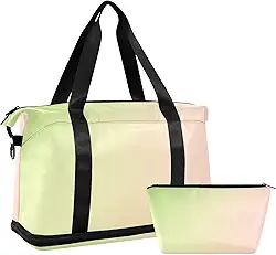 Bolsa de viagem para itens pessoais gradiente amarelo-verde com alça ajustável para trekking à prova d'água