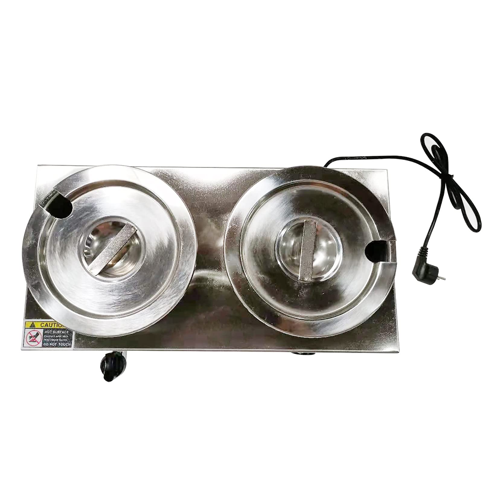 Speisenwärmer Behälter Edelstahl 220V Elektrischer Speiserwärmer aus Edelstahl elektrischer Suppenwärmer Buffetwärmer Temperaturerhaltung 30 ℃ ~ 85 ℃ zwei Suppentöpfe