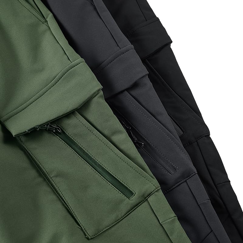Men's Tactical Cargo Pants Waterproof Hiking Pants Every Season Travel Pants with Elastic Bottom Hem