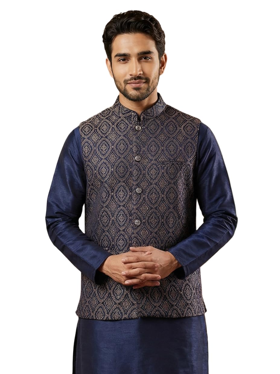 jompers Woven Design Nehru Jacket-picture-10