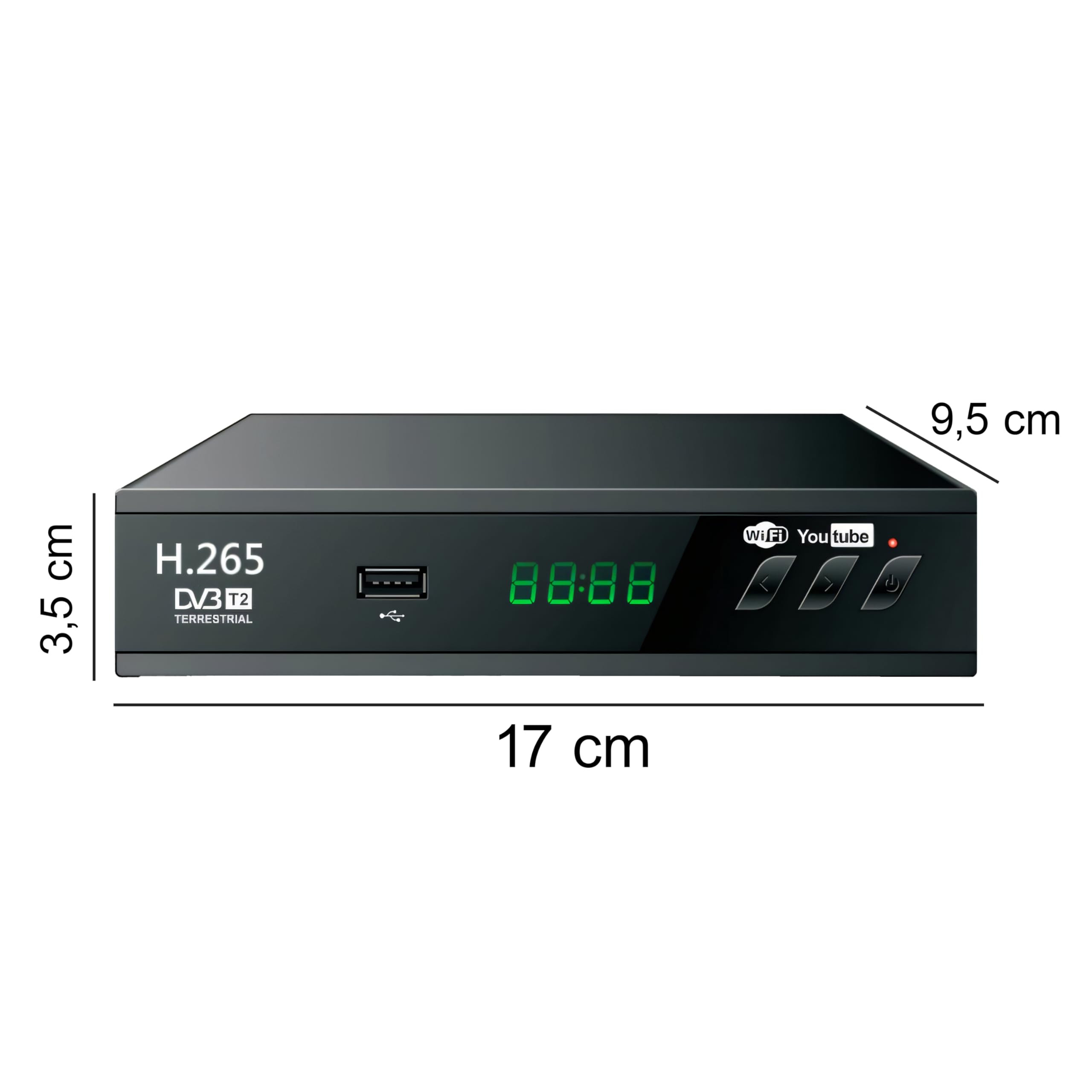 Retoo Odbiornik DVB-T2 HD z H.265 HEVC, odbiornik cyfrowy z HDMI, SCART, funkcją nagrywania PVR, Timeshift i USB, tuner TV Full HD do telewizji kablowej, z pilotem sterującym i kablem