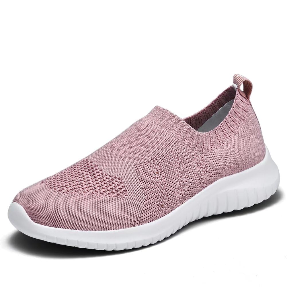 TIOSEBON Women's Walking Sock Shoes Elastic Knit Lightweight Slip on Breathable Yoga Sneakers