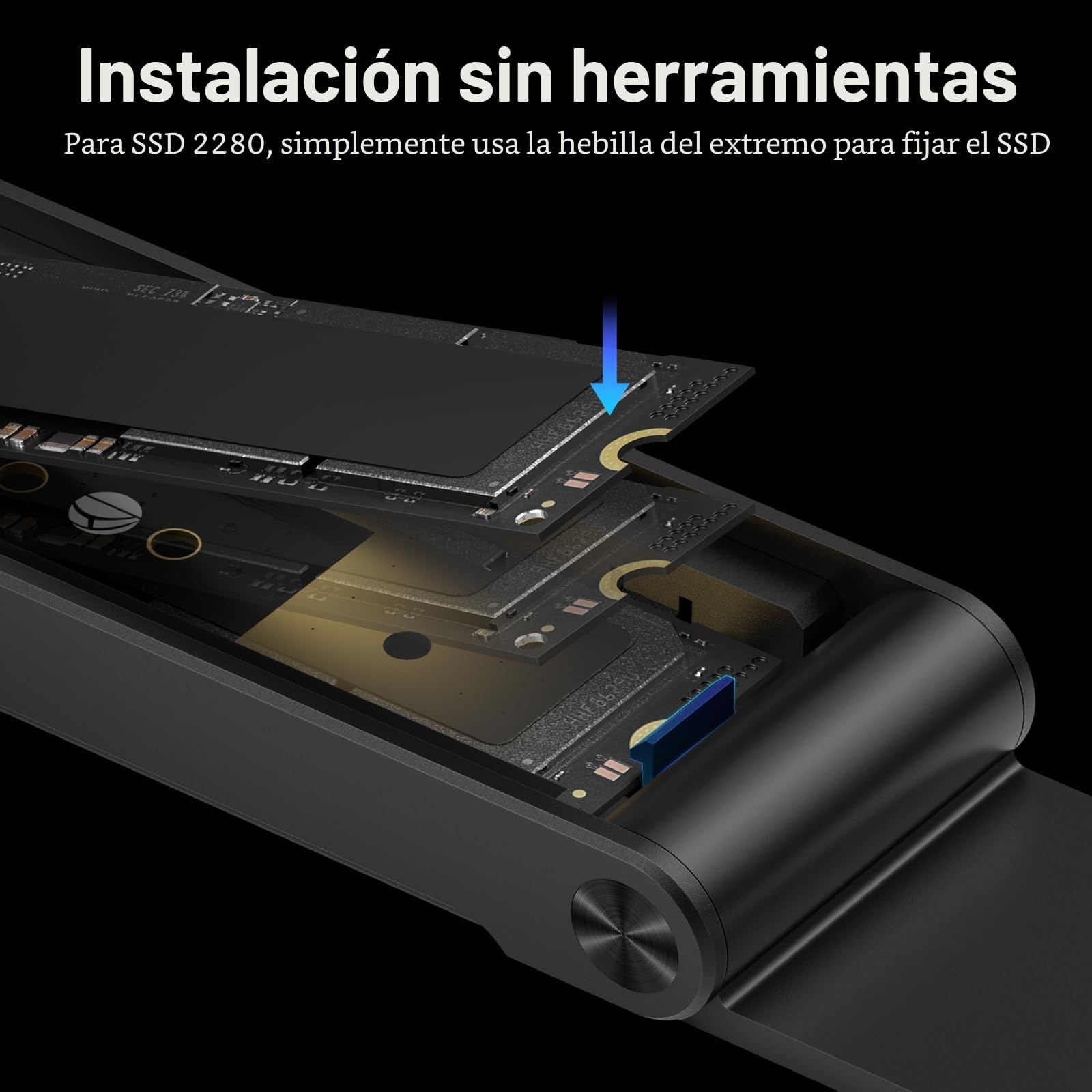 FIDECO Carcasa M.2 NVMe SSD, 10Gbps USB 3.2 Gen 2 Caja Disco Duro para M.2 NVMe PCIe M Key B+M Key, Diseño de Sándwich, Instalación Sin Herramientas, Soporte UASP y Trim