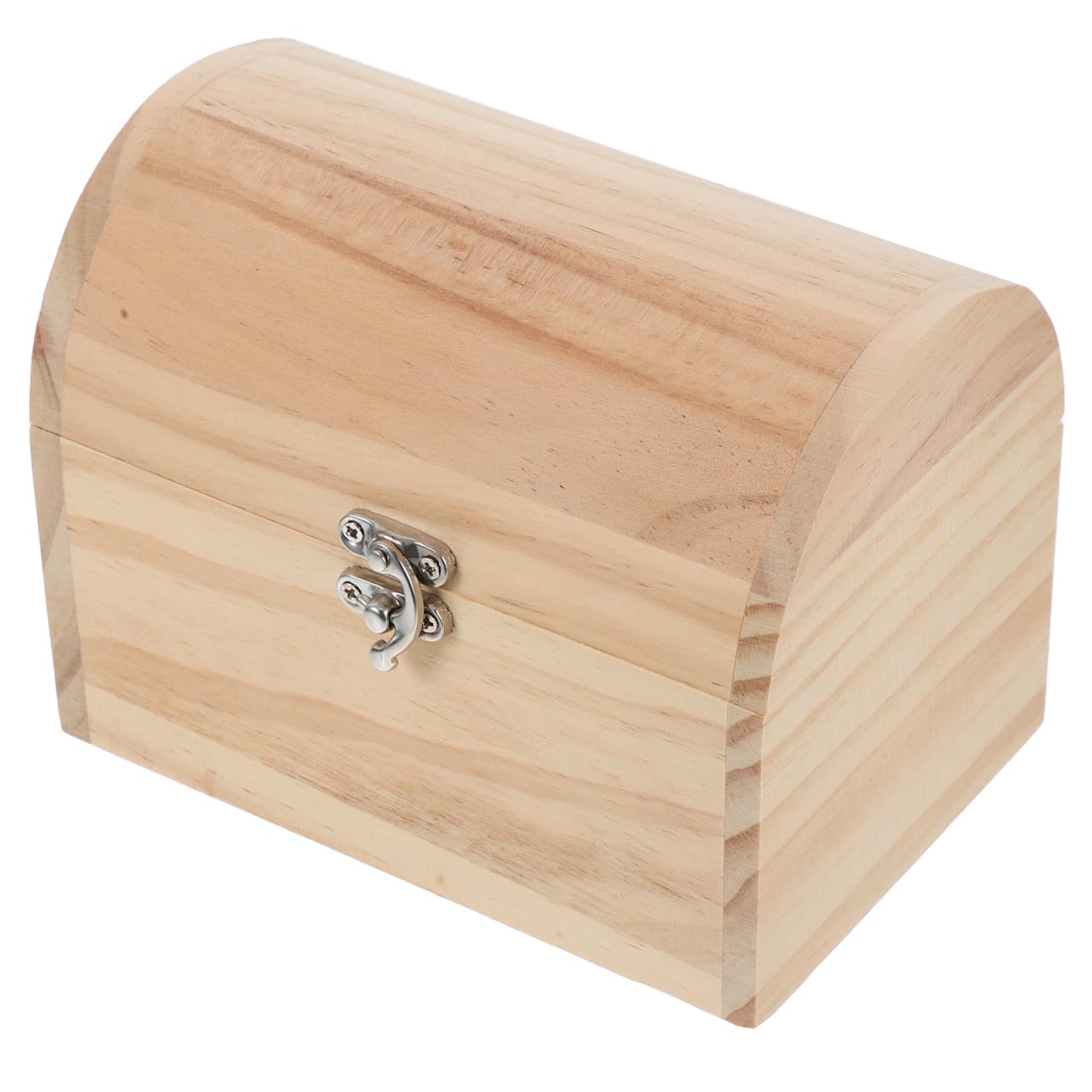 Ciieeo Unpainted Diy Wooden Treasure Chest Box with Lid Small Vintage Style Wood Box for Jewelry Trinkets and Keepsakes Decorative Storage Case for Home Tables and Cabinets 6.30 X 4.72 X 4.53 in