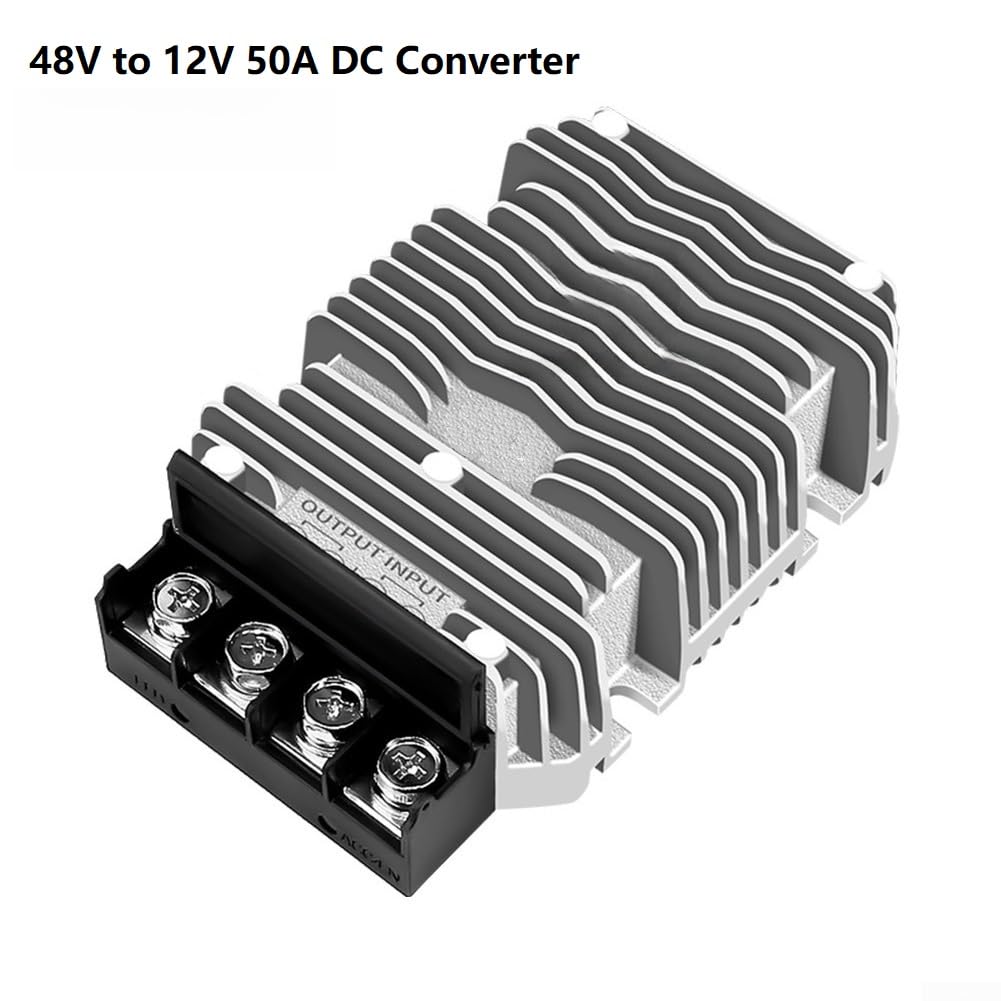 Transformador de spa de 48 V a 12 V 50 A 600 W DC-DC convertidor IP67 resistente al agua con protección contra sobrecarga para vehículos eléctricos, aplicaciones industriales, carcasa de aluminio