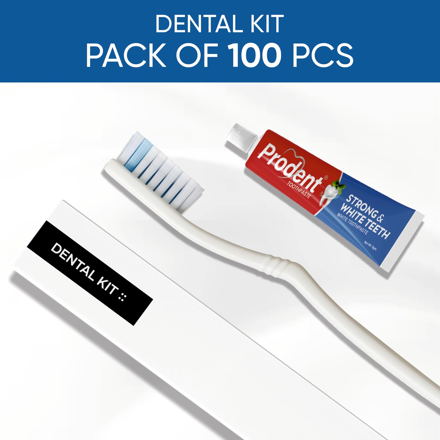 Prodent Hotel Dental Kit Pack of 100 – Toothbrush & 8g Toothpaste | Dental Kit For Hotel & Travel Kit | Oral Care Amenities for Hotels, Resorts & Guest Houses