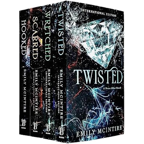 Emily McIntire Never After Series Collection 4 Books Set (Hooked, Scarred, Wretched, Twisted) Cover