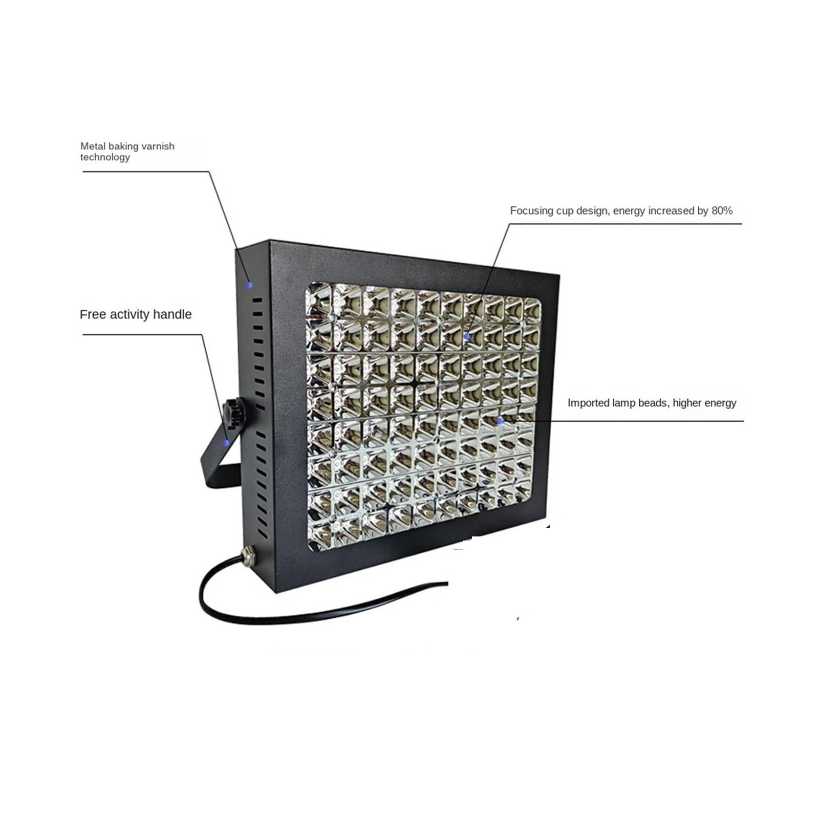 lámpara de curado UV, Foco Refrigerado Por Aire, Luz Púrpura, 365nm, 405nm, 395nm, Detección Fluorescente, Pegamento Sin Sombras, Lámpara De Curado UV Resina Aceite Verde(395nm,400W)