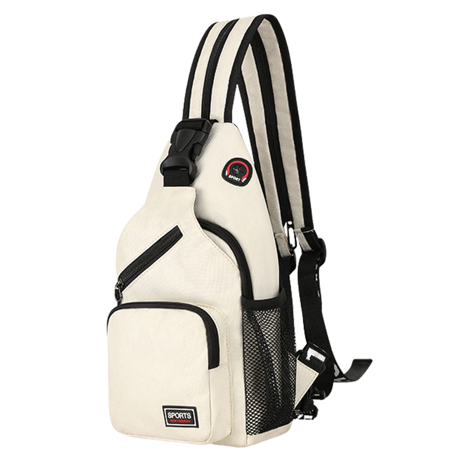 Sac de Poitrine Petit Sacs à Dos avec Trou Femme Homme pour écouteurs Sac à Bandoulière Fille Sacoche Bandouliere Sling Bag pour la Randonnée Vélo Camping