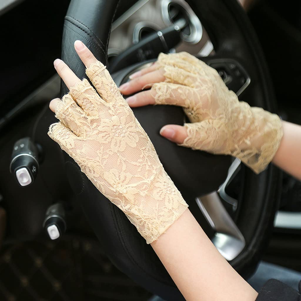 Guantes de sol elásticos con cinco dedos transpirables para evitar rayos UV en las manos
