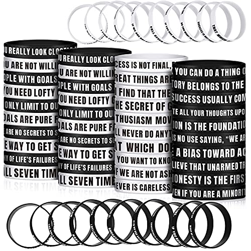 Motivational Silicone Wristbands Motivational Bracelets Inspirational Rubber Wristbands Colored Stretch Bracelets for Men Women