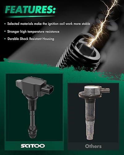 Vista 1998 de SCITOO 1 bobinas de encendido con 4 bujías de iridio para Chevrolet 2011-2015 Cruze 1.4L 2016 Cruze Limited 1.4L 2012-2020 Sonic 1.4L 2013-2021 Trax
