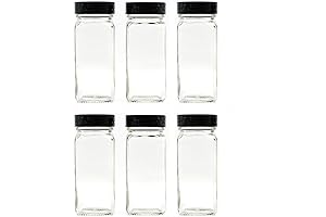 6pc Black Spice Jars: Store Herbs & Seasonings Elegantly