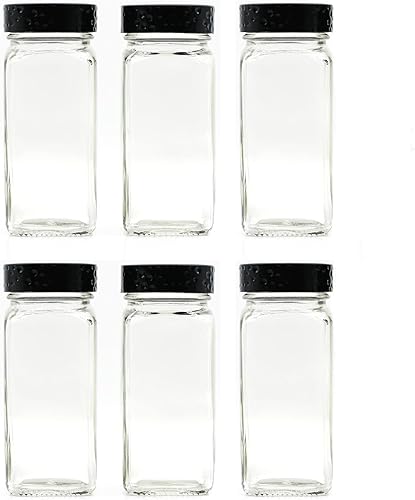 6 tarros de especias negras, botellas de condimento de vidrio de 4 onzas, recipiente de especias, tarros de especias vacíos, botellas de especias disponible en Yaxa Colombia