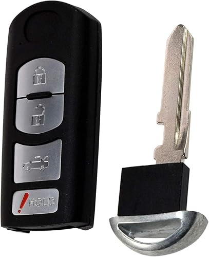 Miniatura 3 de HQRP Funda plegable para llavero con tapa y entrada remota sin llave con 4 botones y batería CR2025 para modelos Mazda CX-5 / 3 / 6 / CX-3 / CX-7 /