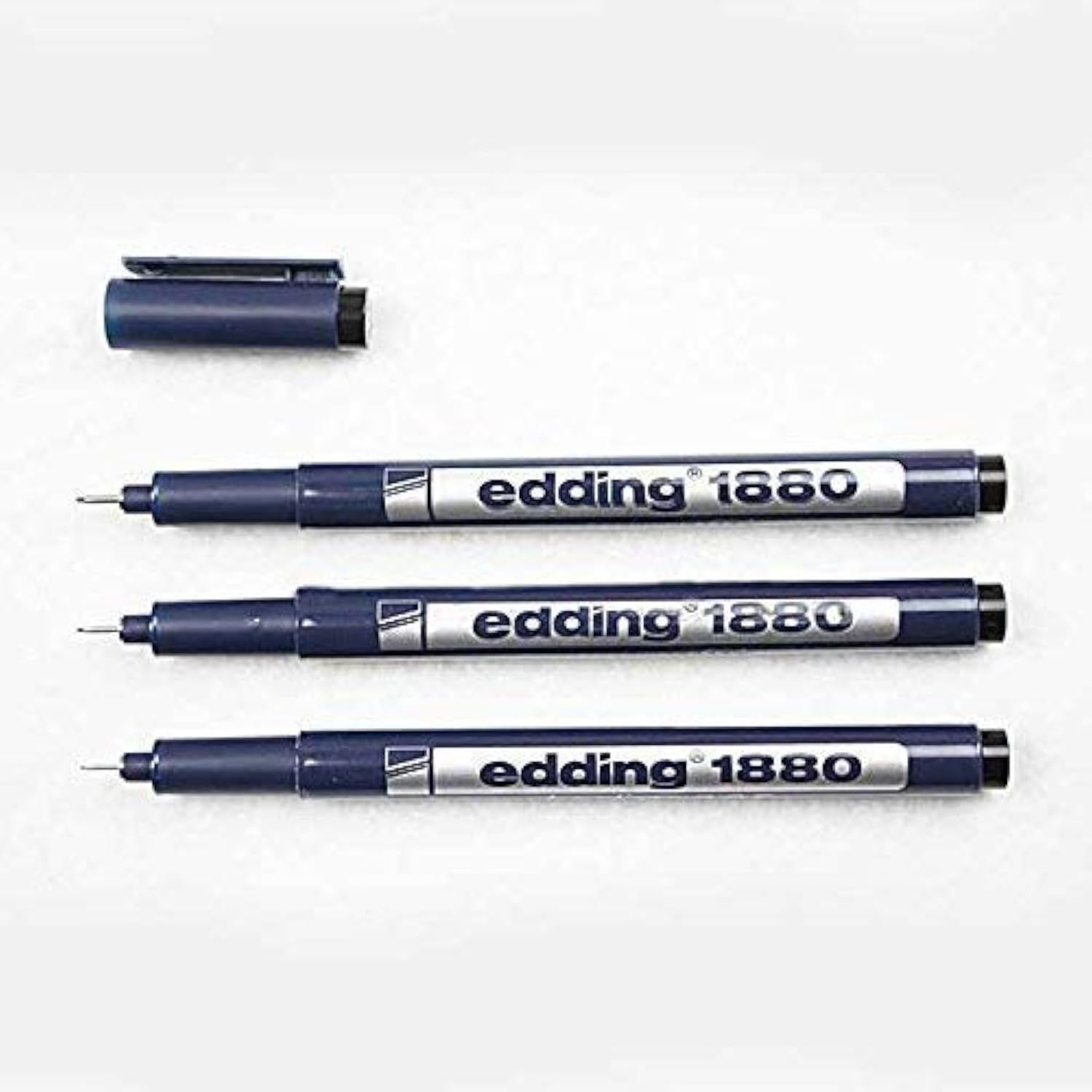 edding 1880 DRAWLINER PIGMENT LINER FINELINER DRAWING PEN - 0.1mm BLACK INK [Pack of 3]