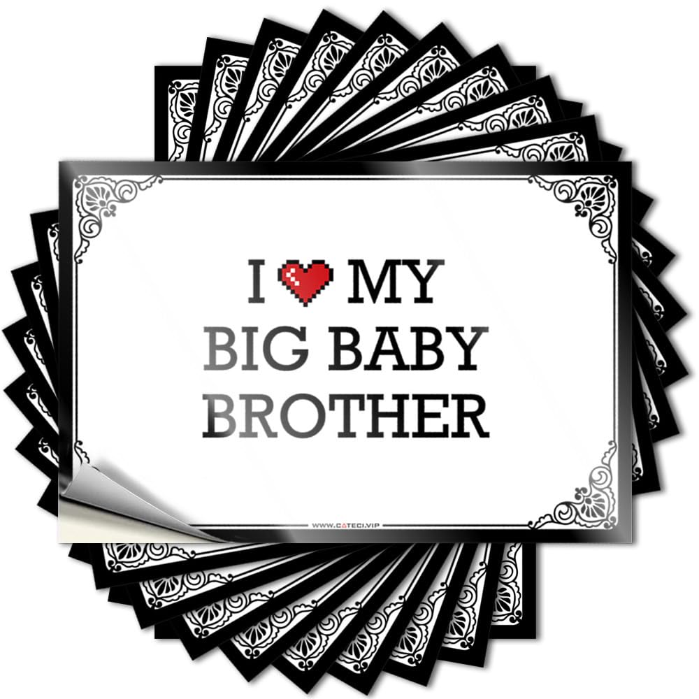 Funny Sticker Garage Plush I Love My Big Baby Brother for Gamers - Teenage Easy Peel Removable(12X18CM)