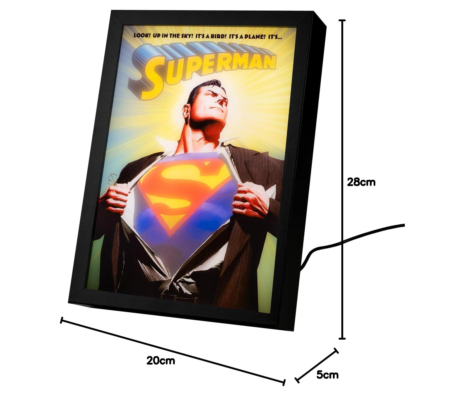 Grupo Erik: Quadro LED DC Comic Superman Lamina decorativa Illuminata per cameretta ragazza, stanza bambine/Decorazione Superman Ufficiale Gadget