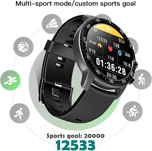 Miniatura 8 de Tinwoo Reloj inteligente para teléfonos AndroidiOS, soporte de carga inalámbrica QI, rastreador de salud Bluetooth con monitor de frecuencia