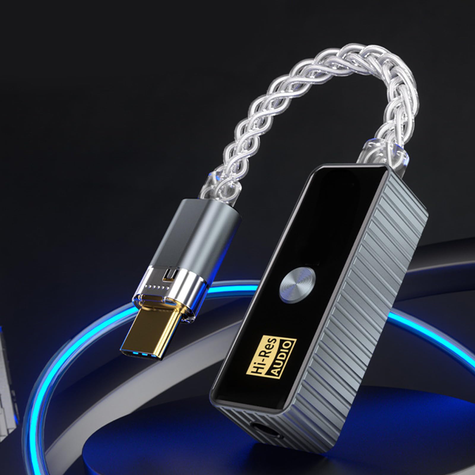 Amplificatore per cuffie di tipo C, piccolo adattatore uditivo digitale ad alta risoluzione da 3,5 mm per dispositivi mobili, PC, laptop