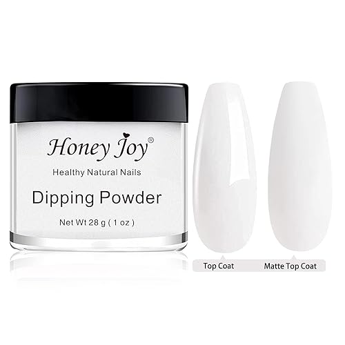 Miniatura 2 de Honey Joy 0.99 ozcaja de polvo de inmersión fino blanco lechoso manicura base transparente, iniciador de uñas de polvo de inmersión blanco francés,