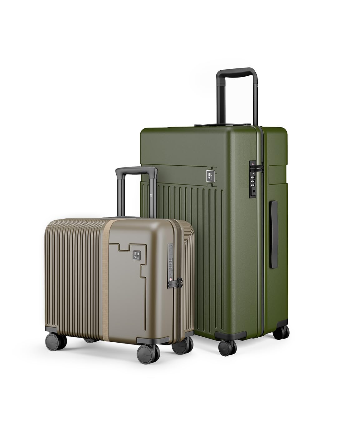 Overnighter 16" and Classic Check - in Large 75 Cm Luggage Trolley Bags for Travel - Set of 2 (Olive Green) | Polycarbonate (PC) 8 Hinomoto Wheels Suitcase | Trolley Bags | Luggage Trolley-image-15