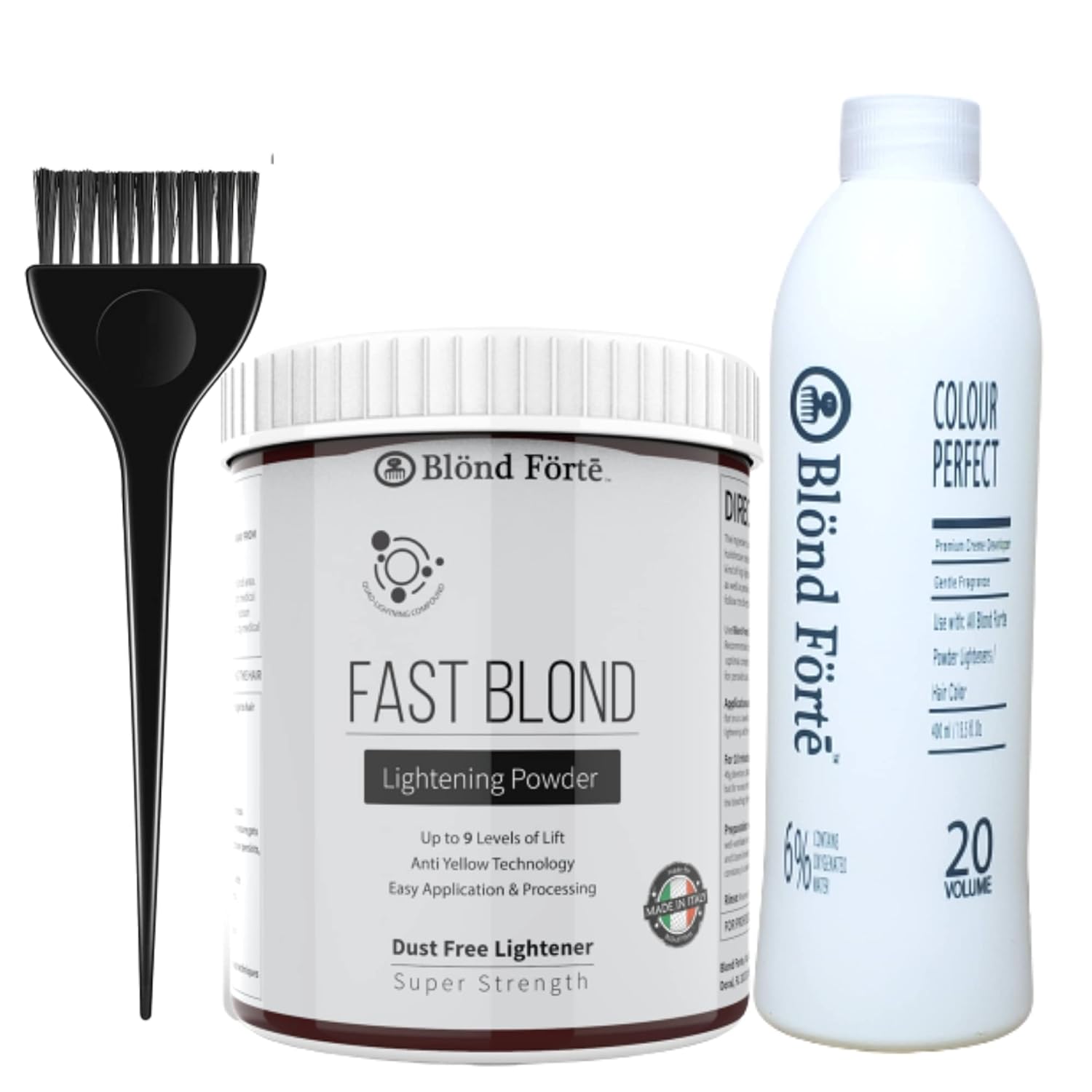 Fast Blond Powder Bleach, 9+ Levels Premium Hair Lightener Kit, Fast Processing, 1.1 Pound Hair Dye Toner Bleaching Lightener Powder + 20 Volume Developer + Bonus