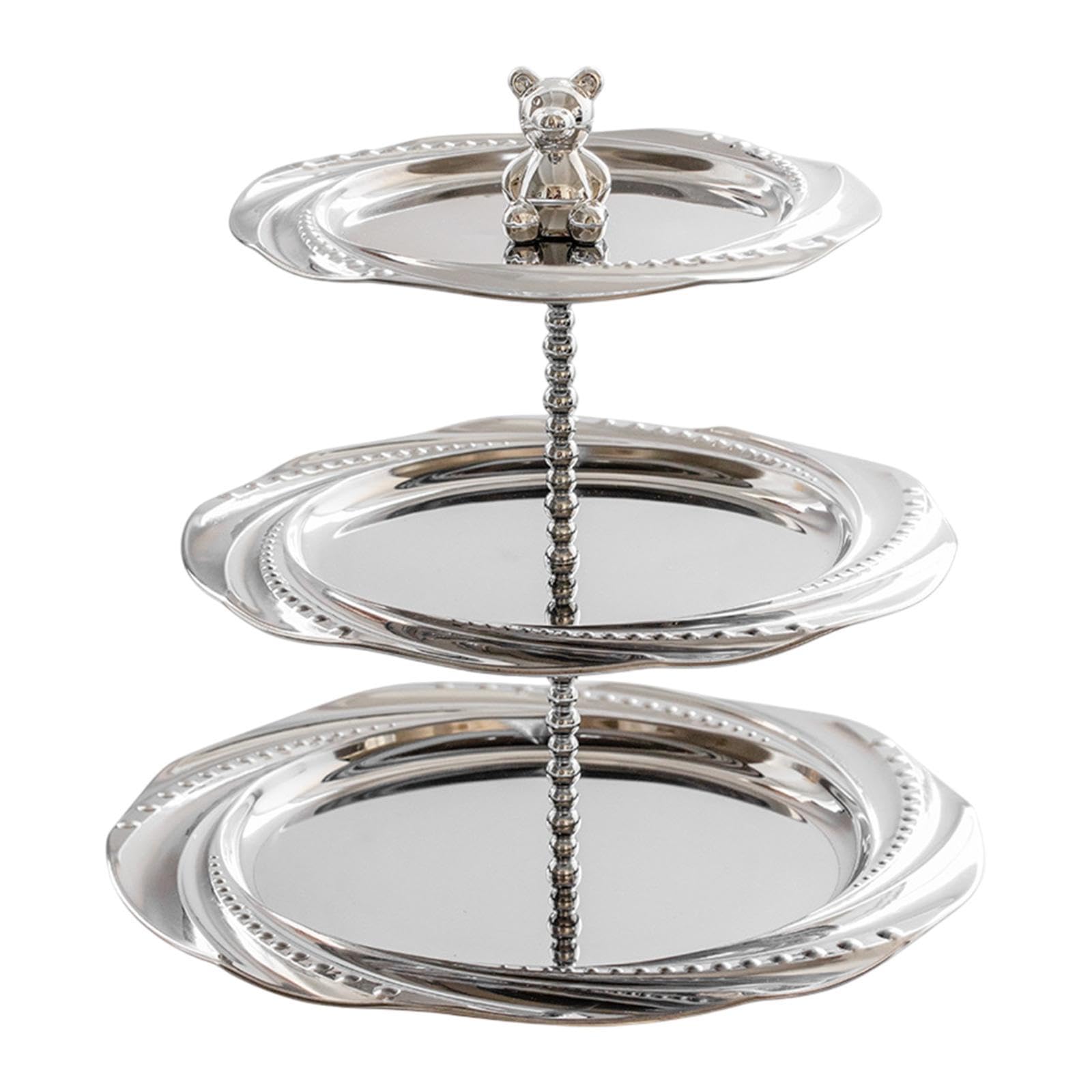 Bandeja para Servir Postres con Soporte para Cupcakes en Y Pequeña Figura de Oso, Moderna Bandeja para Servir, Expositor de Joyas para año, 20 Cm 24 Cm 28 Cm