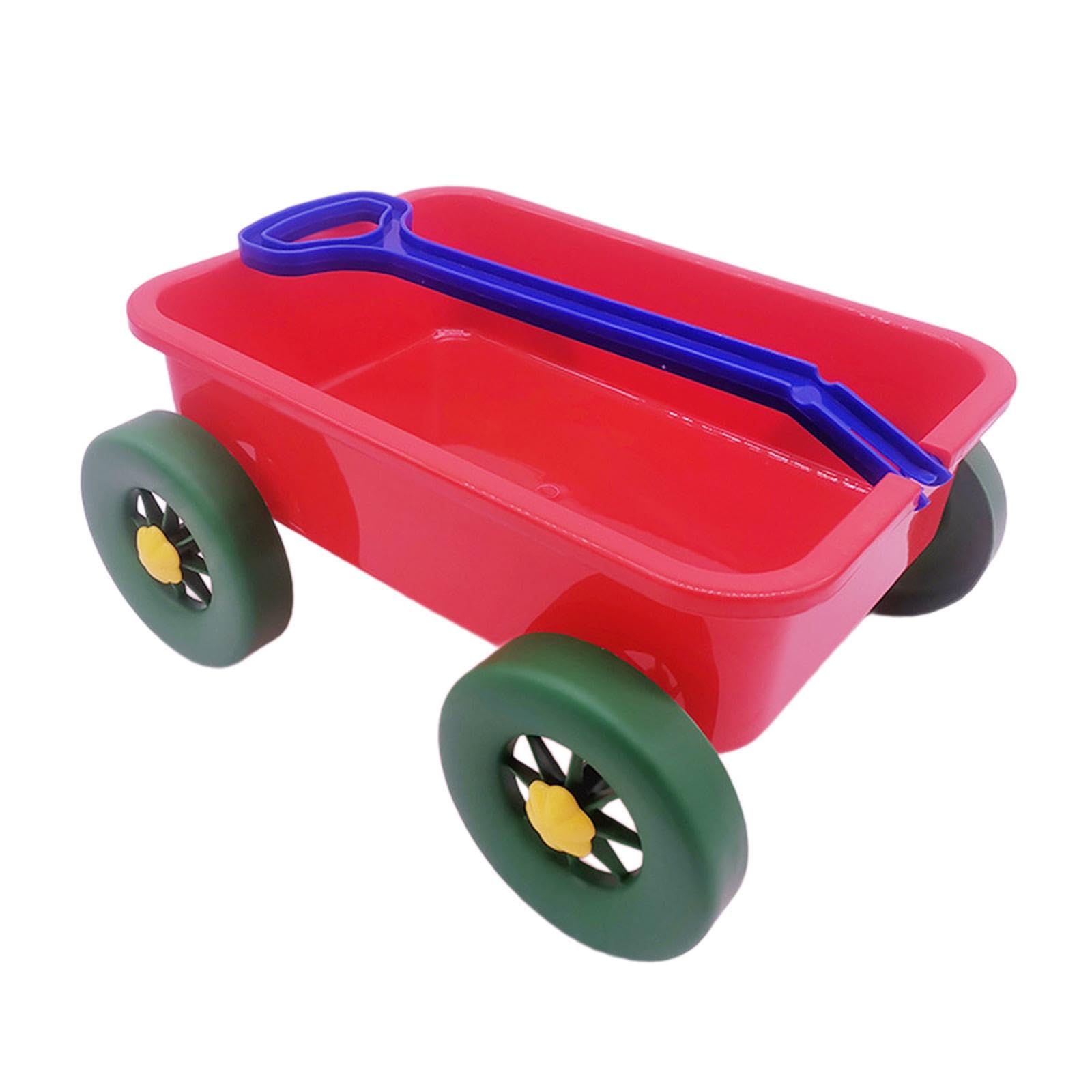 Carretto Giocattolo per Bambini, Veicolo da Costruzione, Carrello da Sabbia, Carretto per Bambini per L'Estate, Rosso