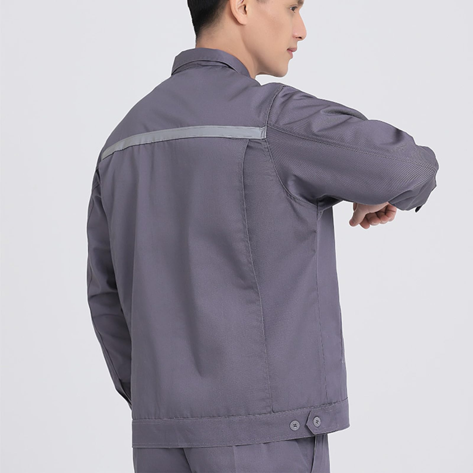 Manica Lunga Lavoro Tuta Meccanico Officina Di Riparazione Auto Uniforme Giacca E Pantaloni Con Striscia Riflettente