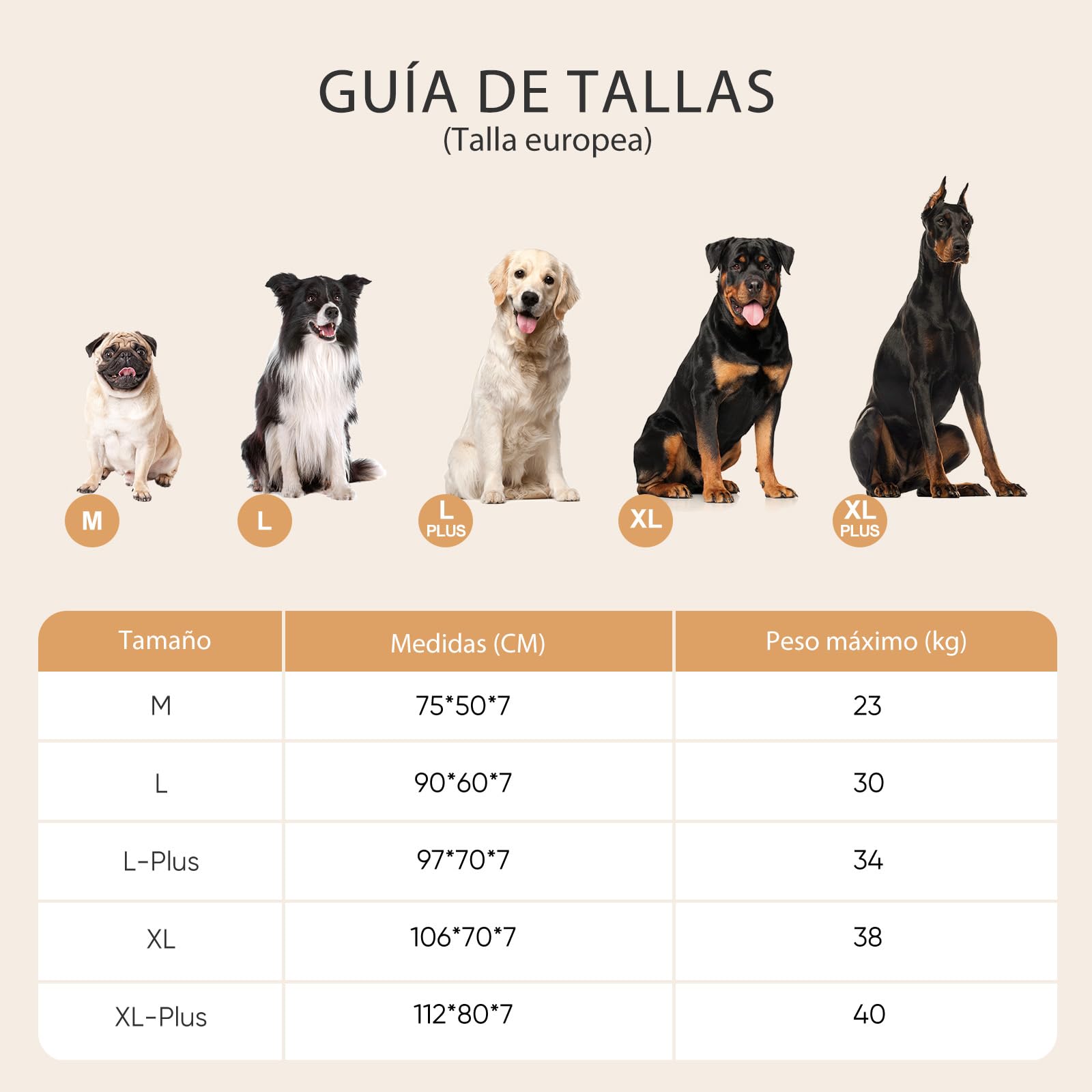 Cama para Perros Grandes: Cama Perro Lavable – (106 x 70 x 7 cm) | Tejido de Felpa Suave – Base Antideslizante – Ideal para el salón, la jaula, el maletero del coche Gris