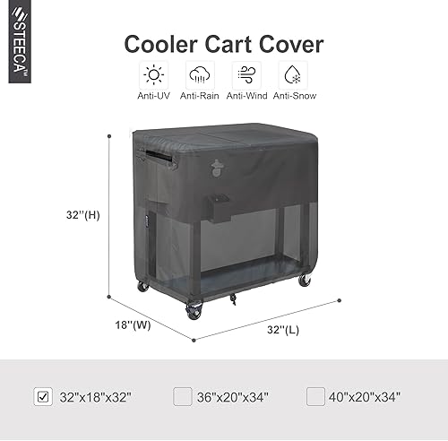 Miniatura 2 de Funda impermeable para carrito para patio de 65 a 80 Quqrt, para patio, fiesta, hielera, 32 pulgadas de largo x 18 pulgadas de ancho x 32 pulgadas