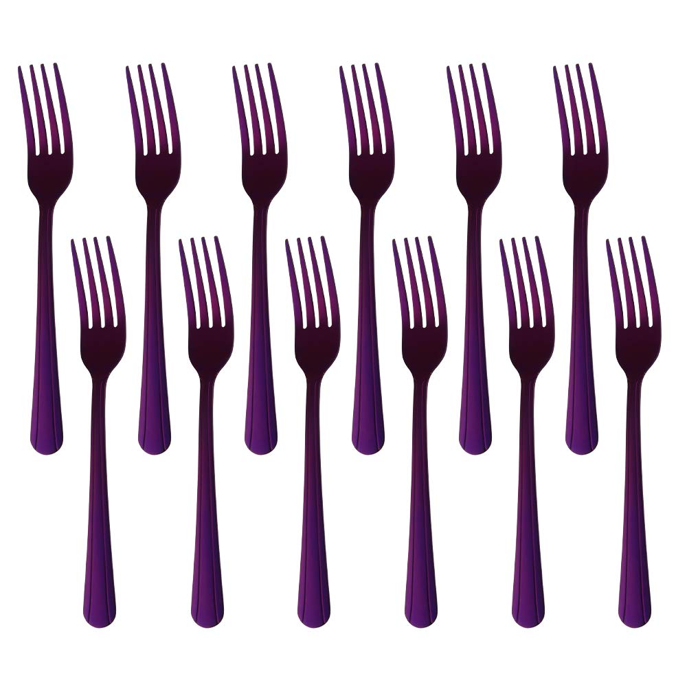 MINGYU Dinner Forks Stainless Steel Set of 12 - Lightweight Gold Titanium Fork Silverware Salad Forks Flatware Sets Dishwasher Safe for Restaurant Wedding Party — Amazon image 11