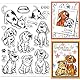 GLOBLELAND Hund Hintergrund Klare Stempel Für Die Kartenherstellung Dekorativer Cartoon Hund Schnauzer Hundenäpfe Transparente Silikonstempel Für DIY Scrapbooking Zubehör Prägung Papier Karte