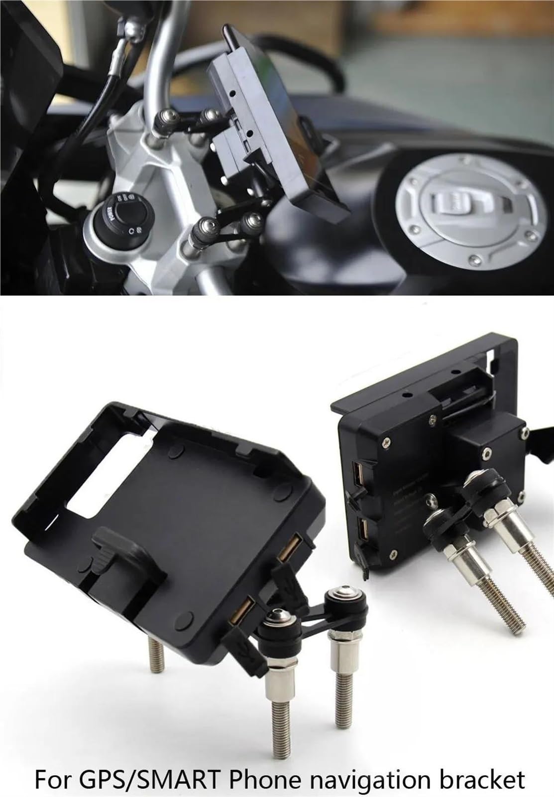 Soporte para Teléfono Móvil Y Placa GPS Motocicleta para R1200RS R1200R F850GS F750GS F800GS F700GS Motocicleta Parabrisas GPS Soporte Barra(Bracket)