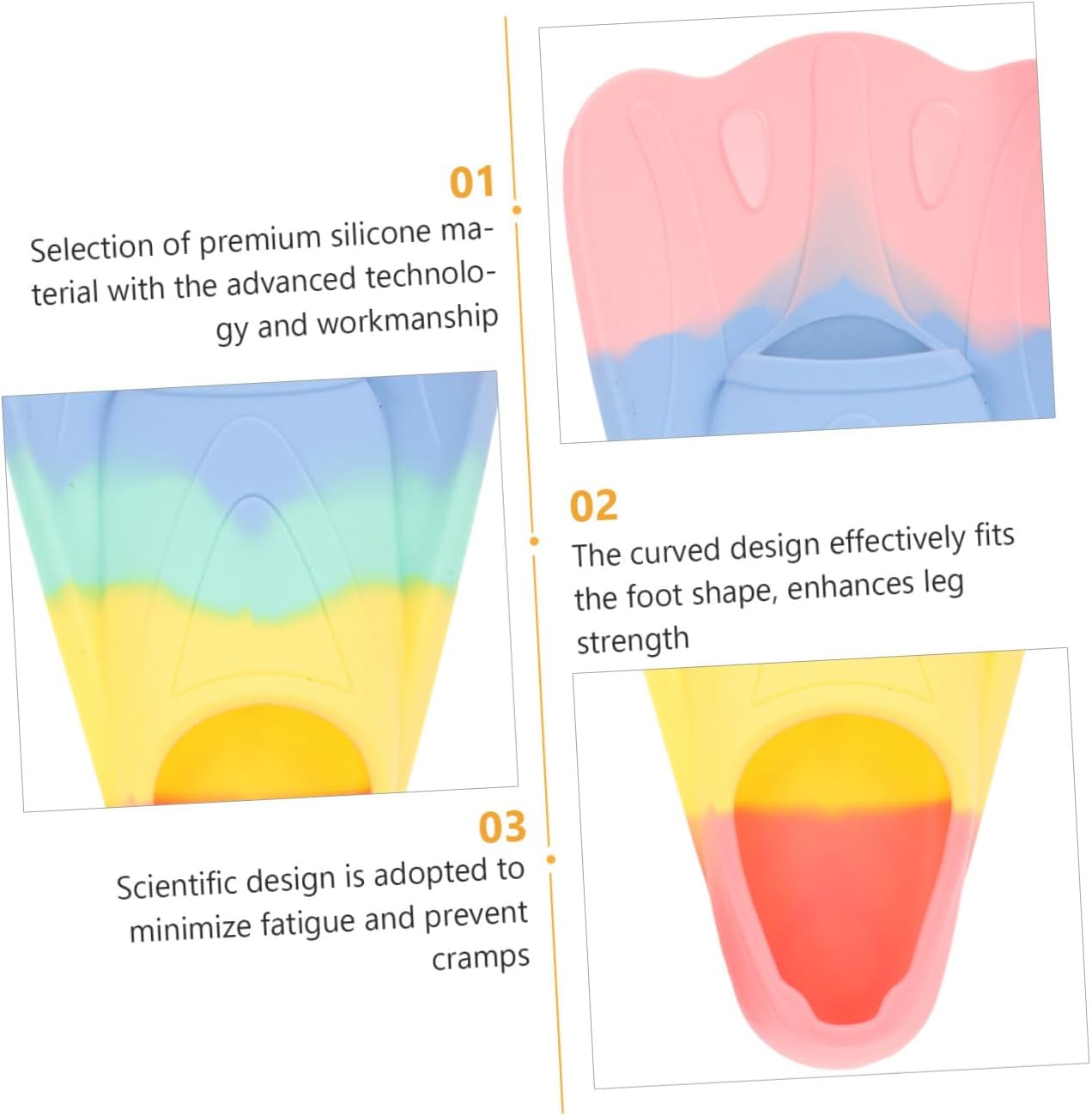 Swimming Fins Silicone Flippers Lightweight Short Blades for Lap Swimming Snorkeling Training Ages Xs 30-32