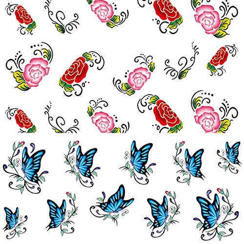 Vococal® 50 Blatt DIY Wassertransfer Maniküre Nagelsticker - Nagelaufkleber Nail Abziehbild Dekoration Kunst… – Bild 3