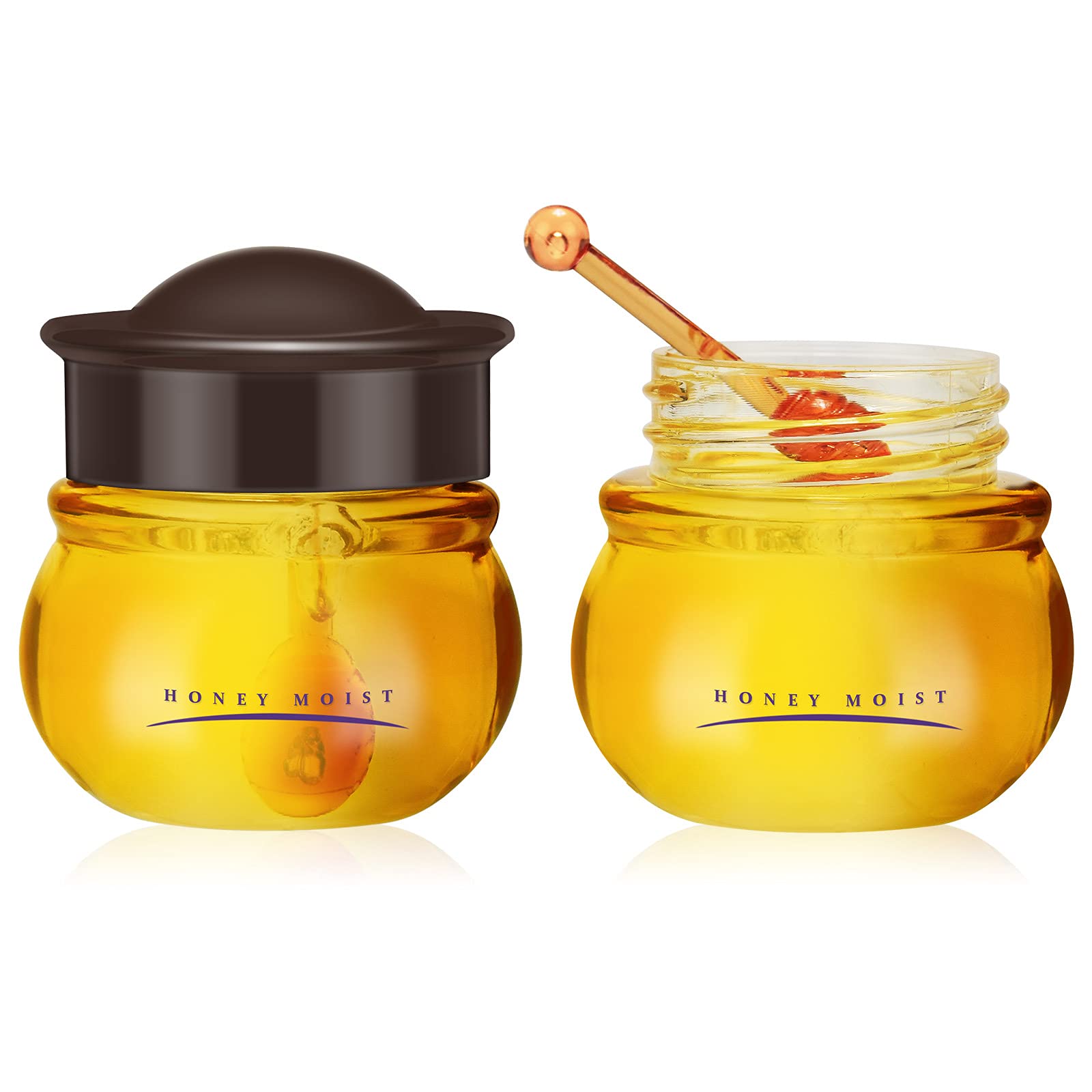 KYDA Ownest 2 Pcs Honey Lip Mask, Moisturizing and Repairing Lip Sleeping Mask, Repair The Lip Color Fade Lip Lines Hydrating Prevention Dry,Sleeping Lip Mask Lip Oil Honey Lip Balm