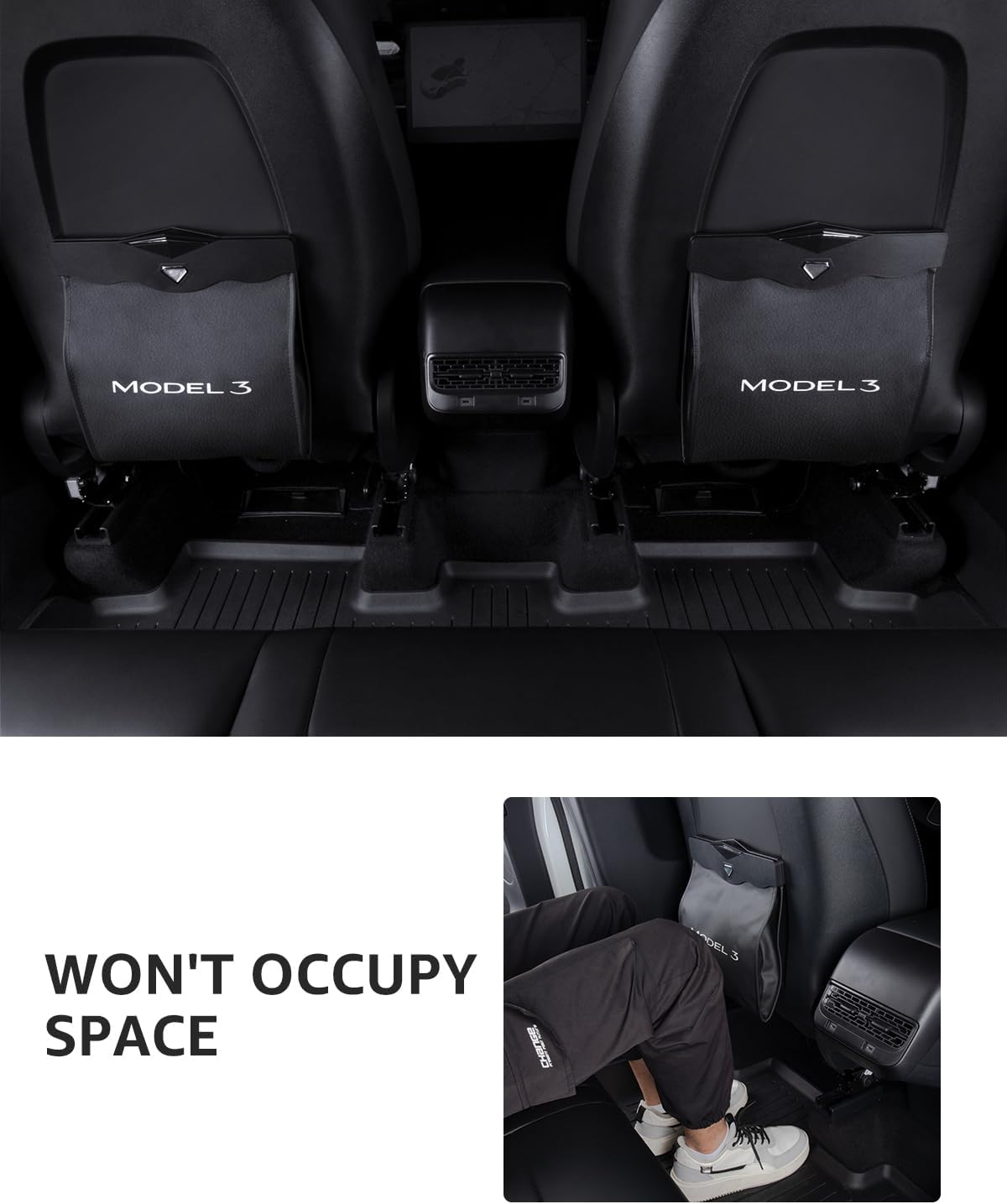 Motrobe Tesla Model 3 Trash Bag and Tesla Model Y/3 Center Console Organizer