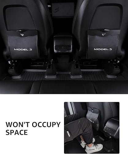 Miniatura 8 de Motrobe Tesla Model 3 - Bolsa de basura con hebilla magnética para colgar, impermeable con luz LED 2016-2022