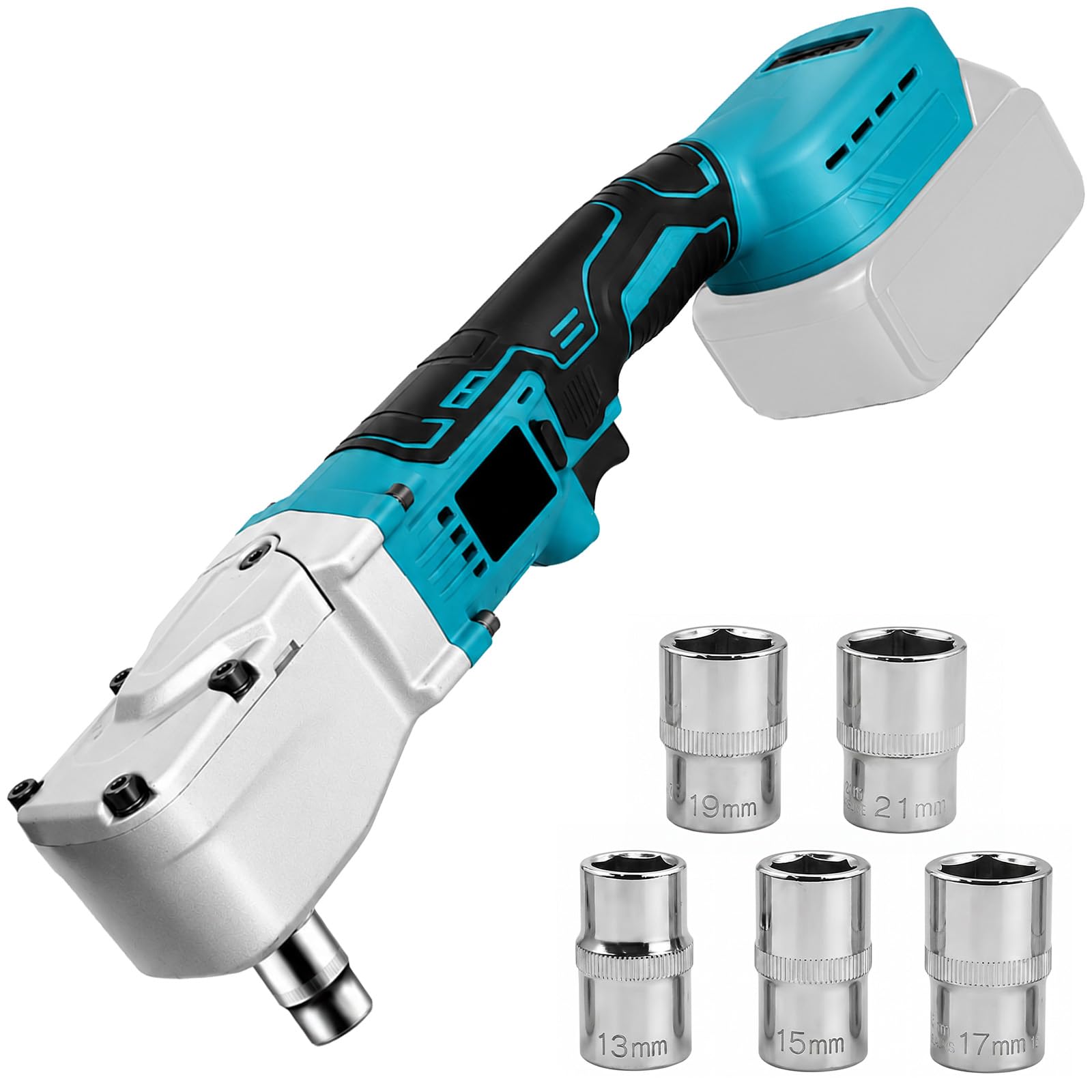 Cricchetto a Batteria da 1/2" Compatibile con Batteria Makita 18V - Chiave a Cricchetto 280Nm, Max 1500 Giri/Min, Avvitatore a Cricchetto Senza Fili con 5 Chiavi a Bussola per Riparazione Auto e