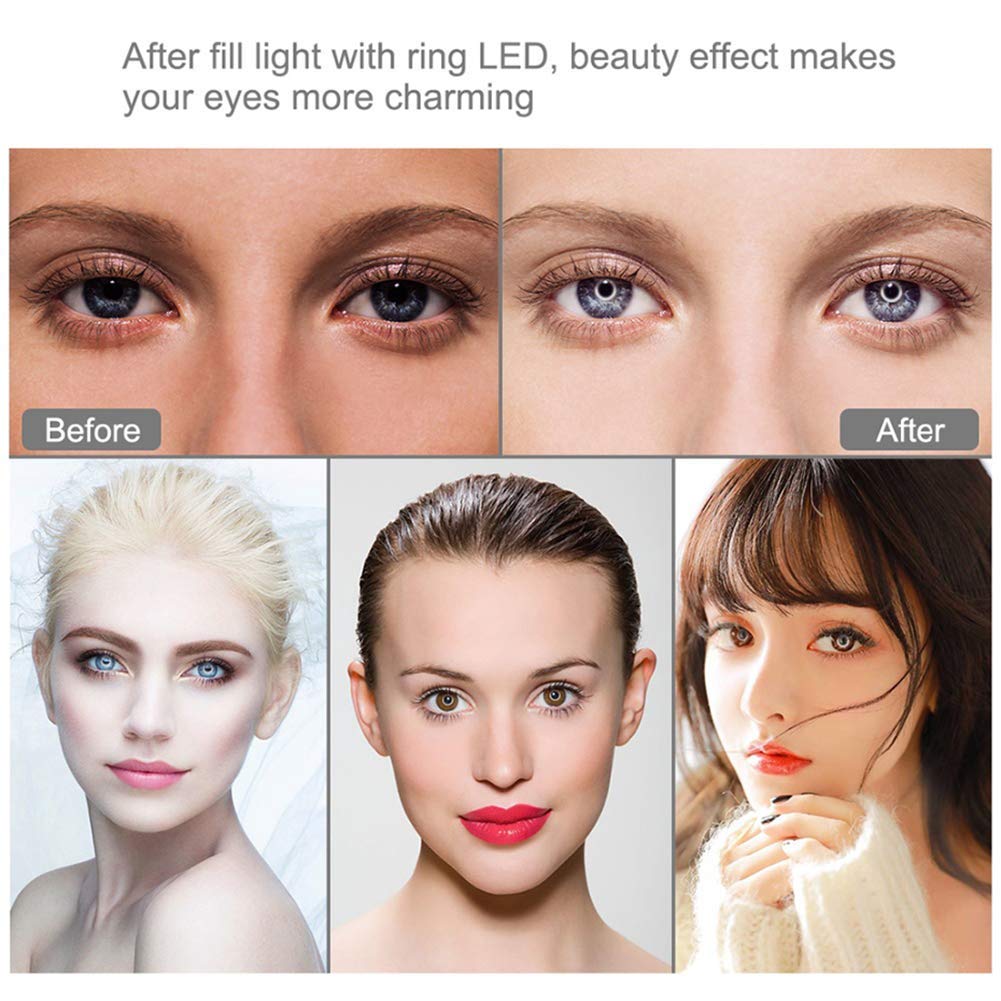 Luce ad Anello, Kit di Illuminazione per Selfie Video per treppiede con Luce ad Anello a LED da 6,2 Pollici, Telecomando Senza Fili, Supporto per treppiede Regolabile, 11 Livelli di luminos