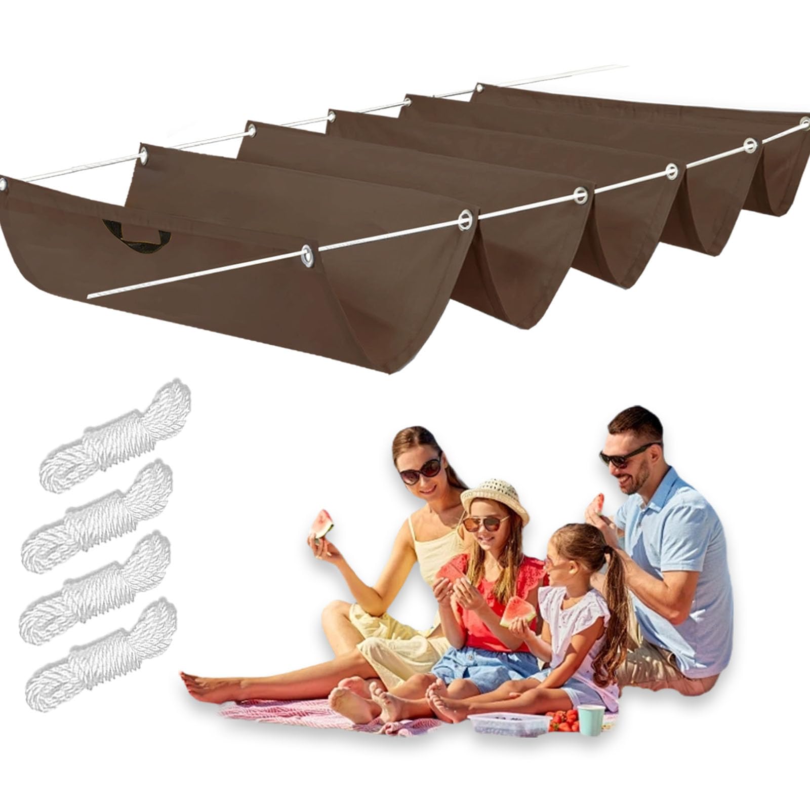 Voile d'ombrage marron 2.6 x 14 m pour stopper la chaleur et protéger votre mobilier
