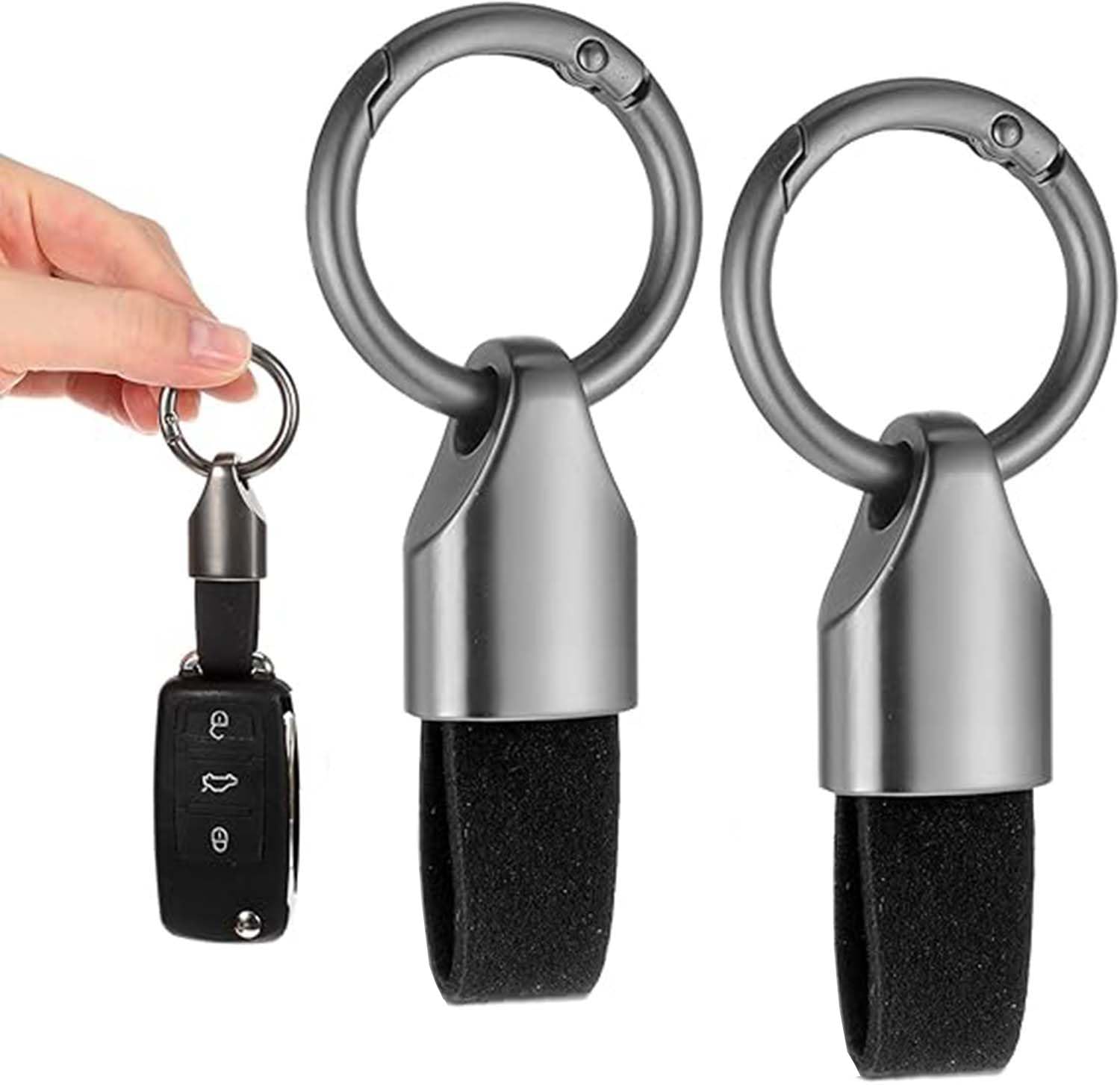 JINGMU 2 Pcs Car Keyring for Mitsubishi Eclipse Cross PHEV Hybrid 2021 2022 2023+, Detachablekey Fob Holder, Multifunctional Key Rings for Car Keys, Zinc Alloy Buckle Car Key Holder for Men Woman