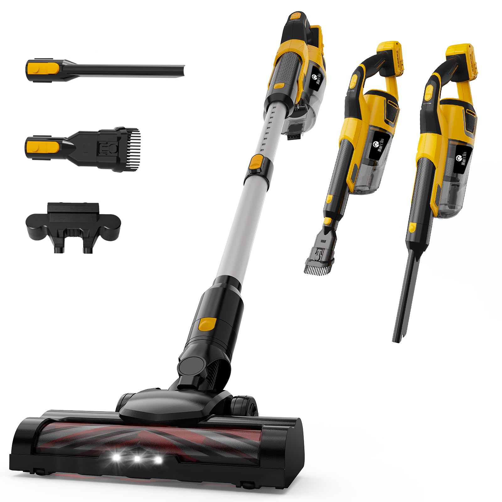 190W Brushless Cordless Vacuum Cleaner Compatible with DeWalt 20V Battery (Tool Only), 20KPa Portable 5-in-1 Lightweight Stick Handheld Vacuum with HEPA Filter for Car Home Carpet Hardfloor Pet Hair