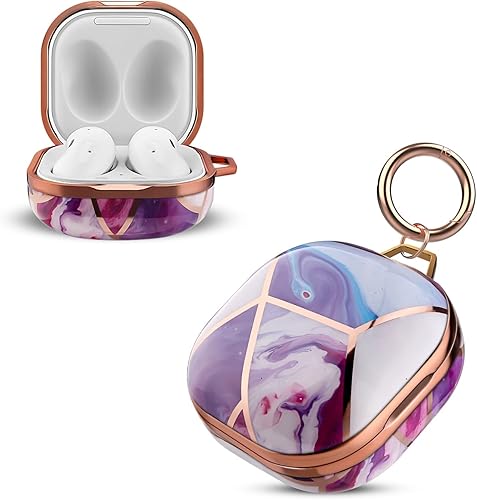 Miniatura 9 de Funda rígida transparente de policarbonato para Galaxy Buds 2 Pro, funda protectora de TPU para mujeres y niñas con llavero, funda protectora de